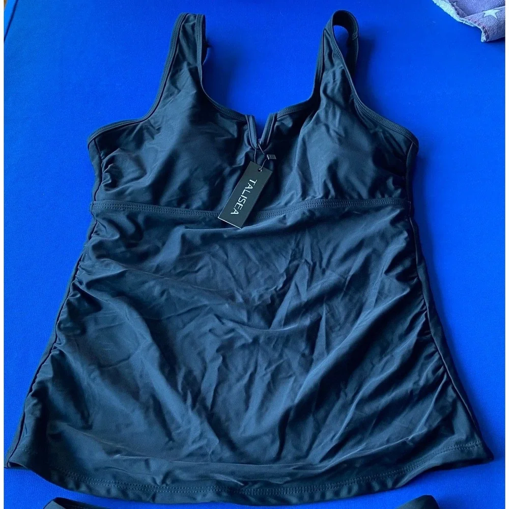 Talisea Black 2 Piece Tankini Swimsuit Set Womens Size Medium New With Tags